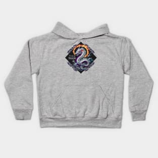 "Year of the Dragon: Majestic Ukiyo-e Inspired Art" - Chinese Zodiac Dragon Kids Hoodie